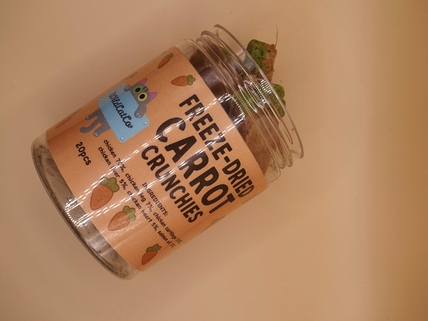 Freeze dried carrot crunchies