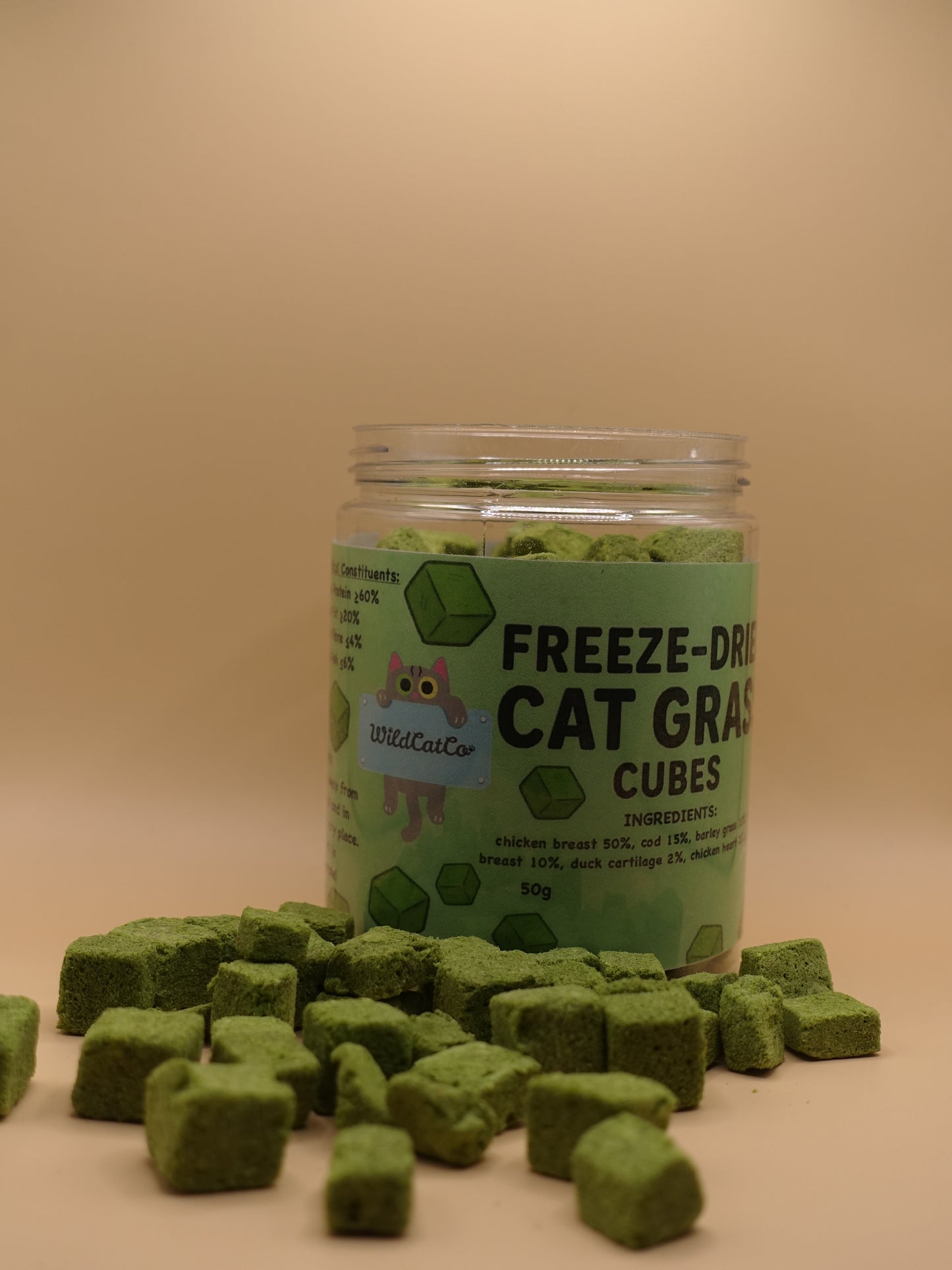 Freeze dried cat grass tubs