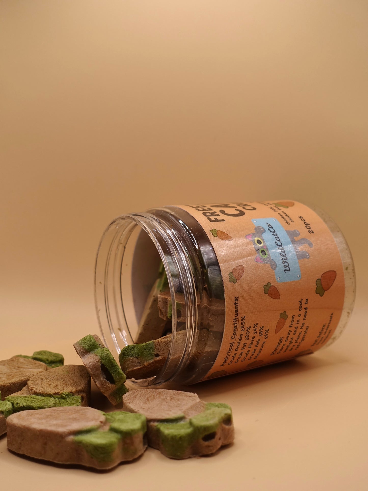 Freeze dried carrot crunchies