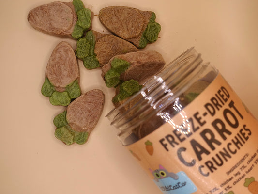 Freeze dried carrot crunchies