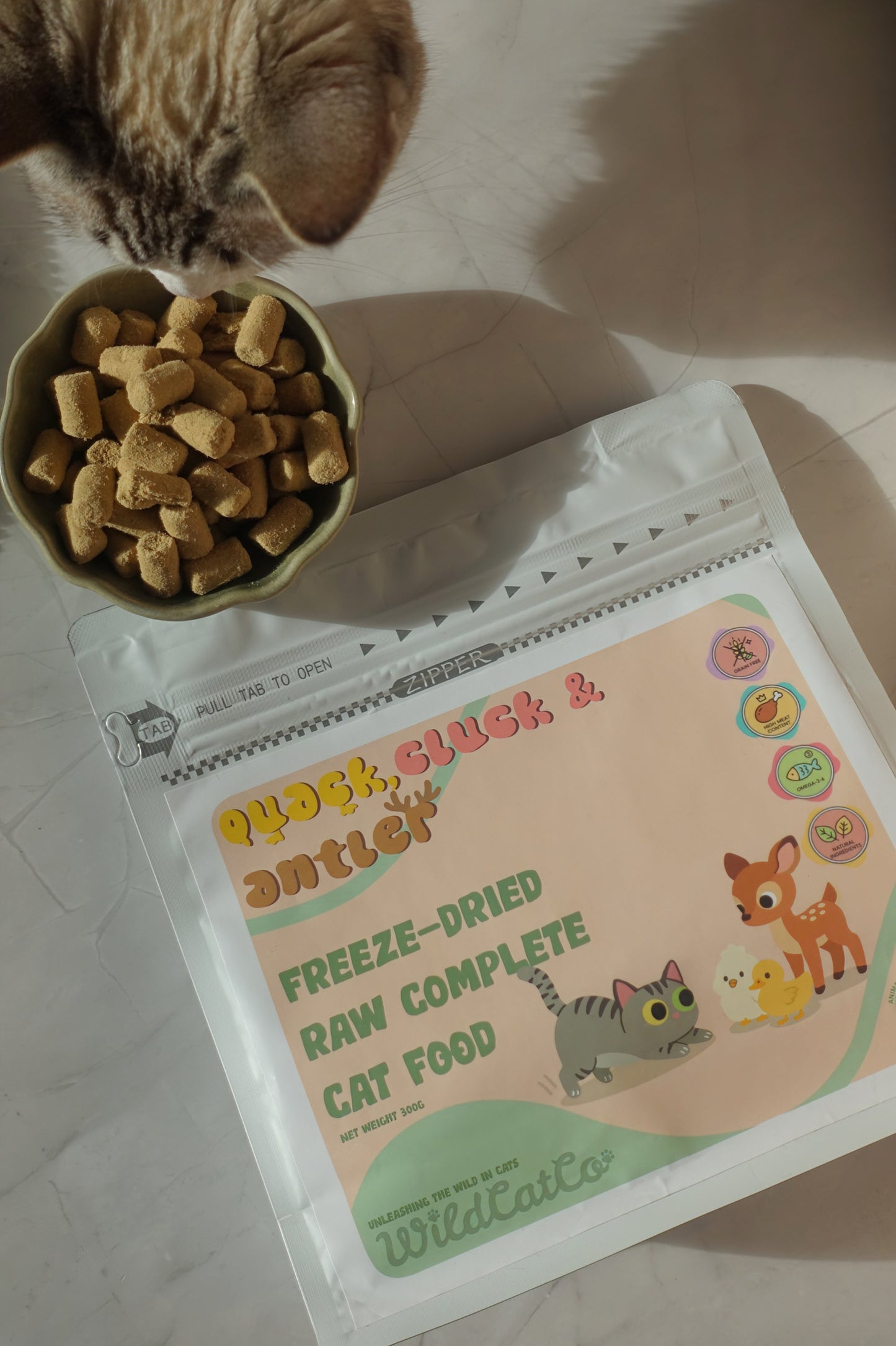 Quack, Cluck & Antler Freeze-dried Raw Complete Cat Food