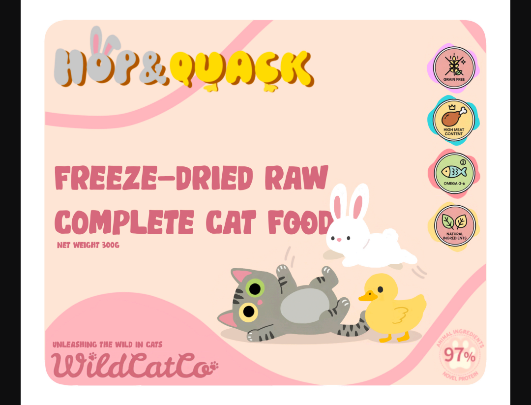 Hop & Quack Freeze-dried Raw Complete Cat Food