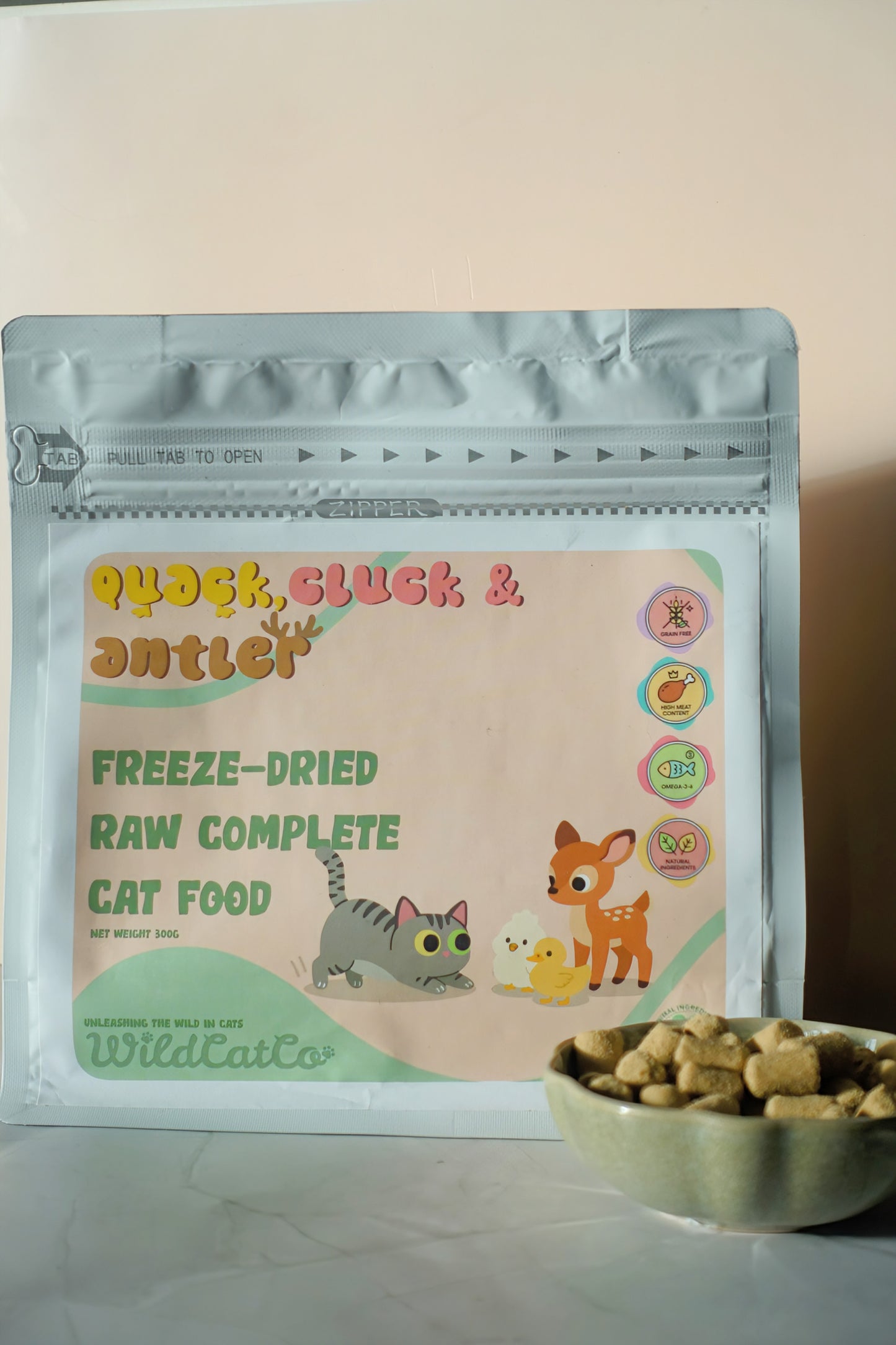 Quack, Cluck & Antler Freeze-dried Raw Complete Cat Food